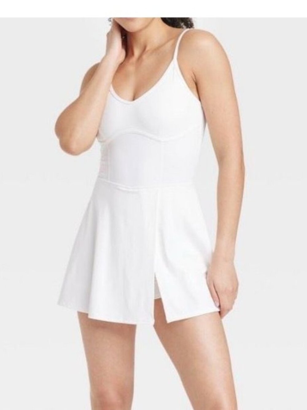 JoyLab White Active Dress with Built-in Shorts - Size Large